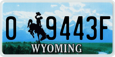 WY license plate 09443F