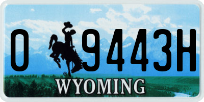WY license plate 09443H