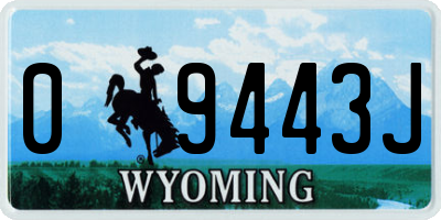 WY license plate 09443J