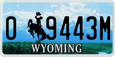 WY license plate 09443M