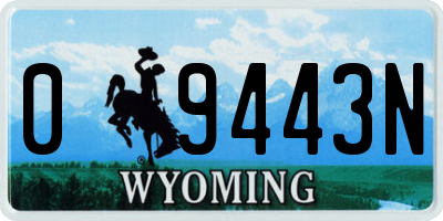 WY license plate 09443N