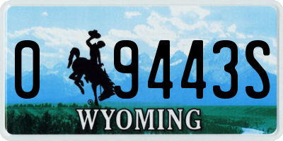 WY license plate 09443S