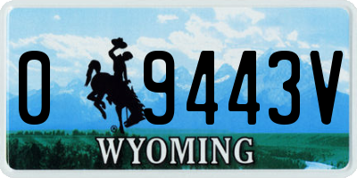WY license plate 09443V