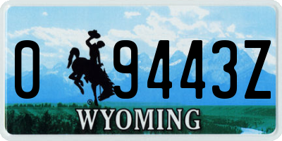 WY license plate 09443Z