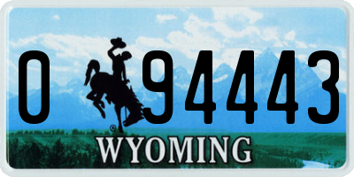 WY license plate 094443