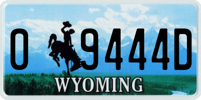 WY license plate 09444D