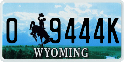 WY license plate 09444K
