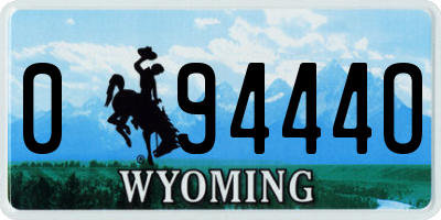 WY license plate 09444O