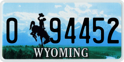 WY license plate 094452
