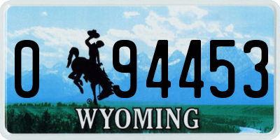 WY license plate 094453