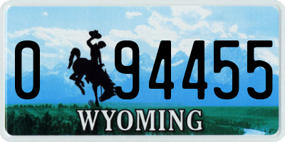 WY license plate 094455
