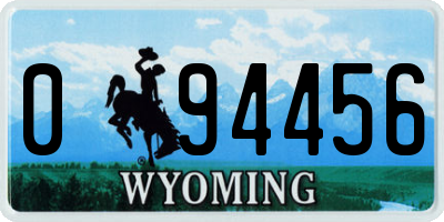WY license plate 094456