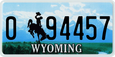 WY license plate 094457
