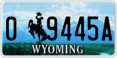 WY license plate 09445A