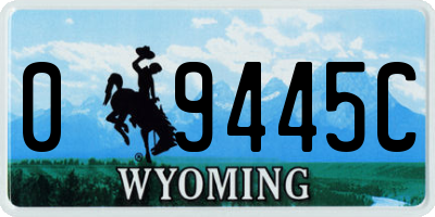 WY license plate 09445C