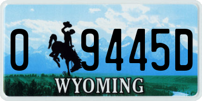 WY license plate 09445D