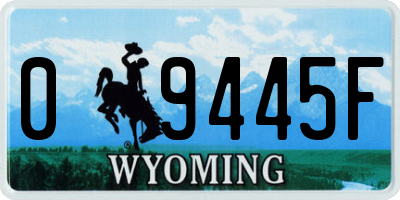 WY license plate 09445F