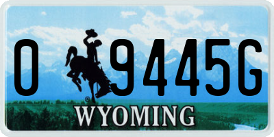 WY license plate 09445G