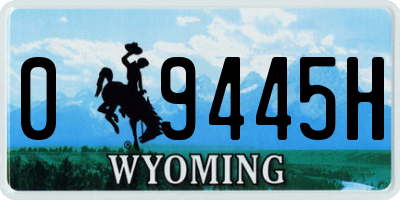 WY license plate 09445H