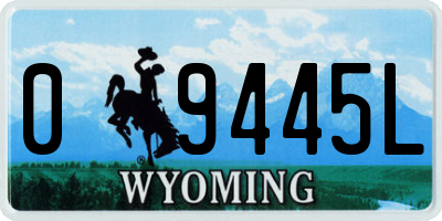 WY license plate 09445L