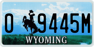 WY license plate 09445M