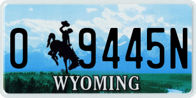 WY license plate 09445N