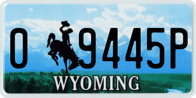 WY license plate 09445P