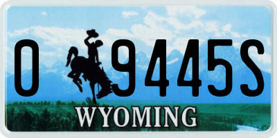 WY license plate 09445S