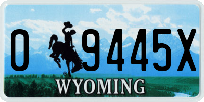 WY license plate 09445X