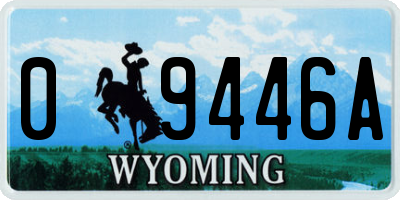 WY license plate 09446A