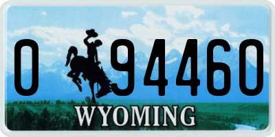WY license plate 09446O