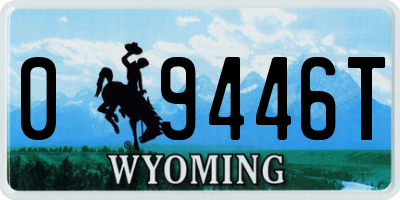 WY license plate 09446T