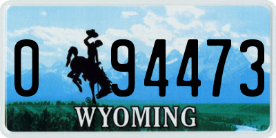 WY license plate 094473