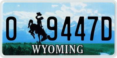 WY license plate 09447D
