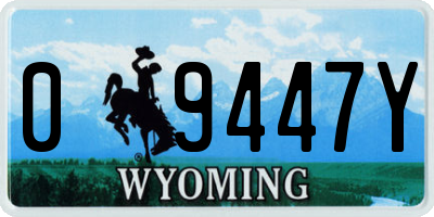 WY license plate 09447Y