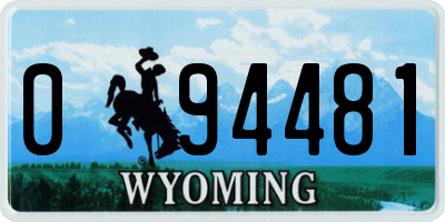 WY license plate 094481