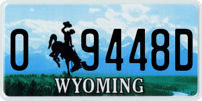 WY license plate 09448D