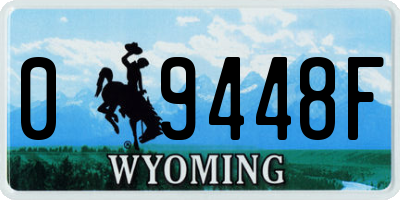 WY license plate 09448F