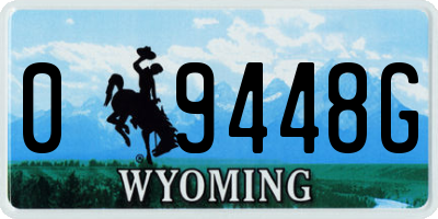 WY license plate 09448G