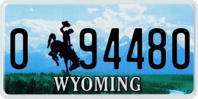 WY license plate 09448O