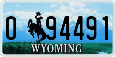 WY license plate 094491