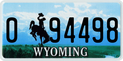 WY license plate 094498