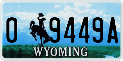 WY license plate 09449A