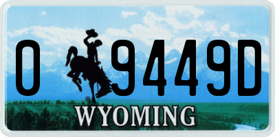 WY license plate 09449D