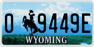 WY license plate 09449E