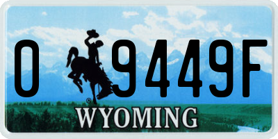 WY license plate 09449F