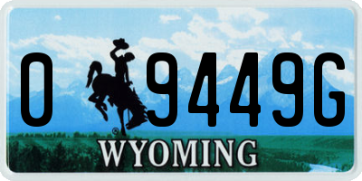 WY license plate 09449G