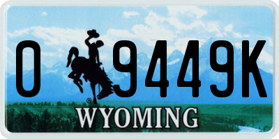 WY license plate 09449K