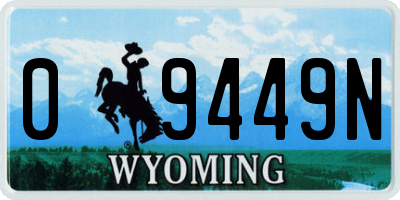 WY license plate 09449N