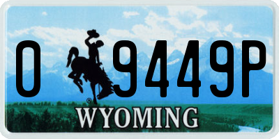 WY license plate 09449P